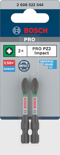 BOSCH PRO Pozidriv Impact Bit, PZ2, 55 mm, 2-tlg.
