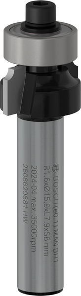 BOSCH PRO Abrundfräser, R 1,6, Schaft 8 mm