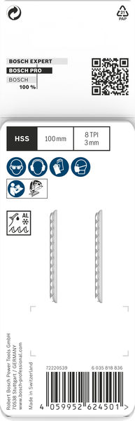 BOSCH PRO Alu T127D Stichsägeblatt, 100 mm, 2-tlg. BOSCH PRO Alu T127D Stichsägeblatt, 100 mm, 2-tlg.