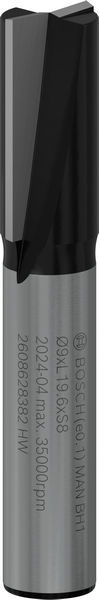 BOSCH PRO Nutfräser, zweischneidig, Ø 9 x L 19,6, Schaft 8 mm