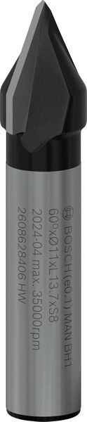 BOSCH PRO V-Nutfräser, 60° x Ø 11, Schaft 8 mm