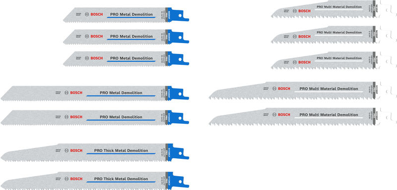 BOSCH PRO Demolition Säbelsägeblatt Set, 12-tlg.