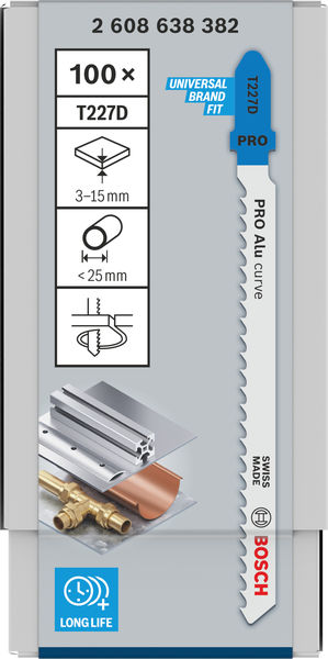 BOSCH PRO Alu curve T227D Stichsägeblatt, 100 mm, 100-tlg.