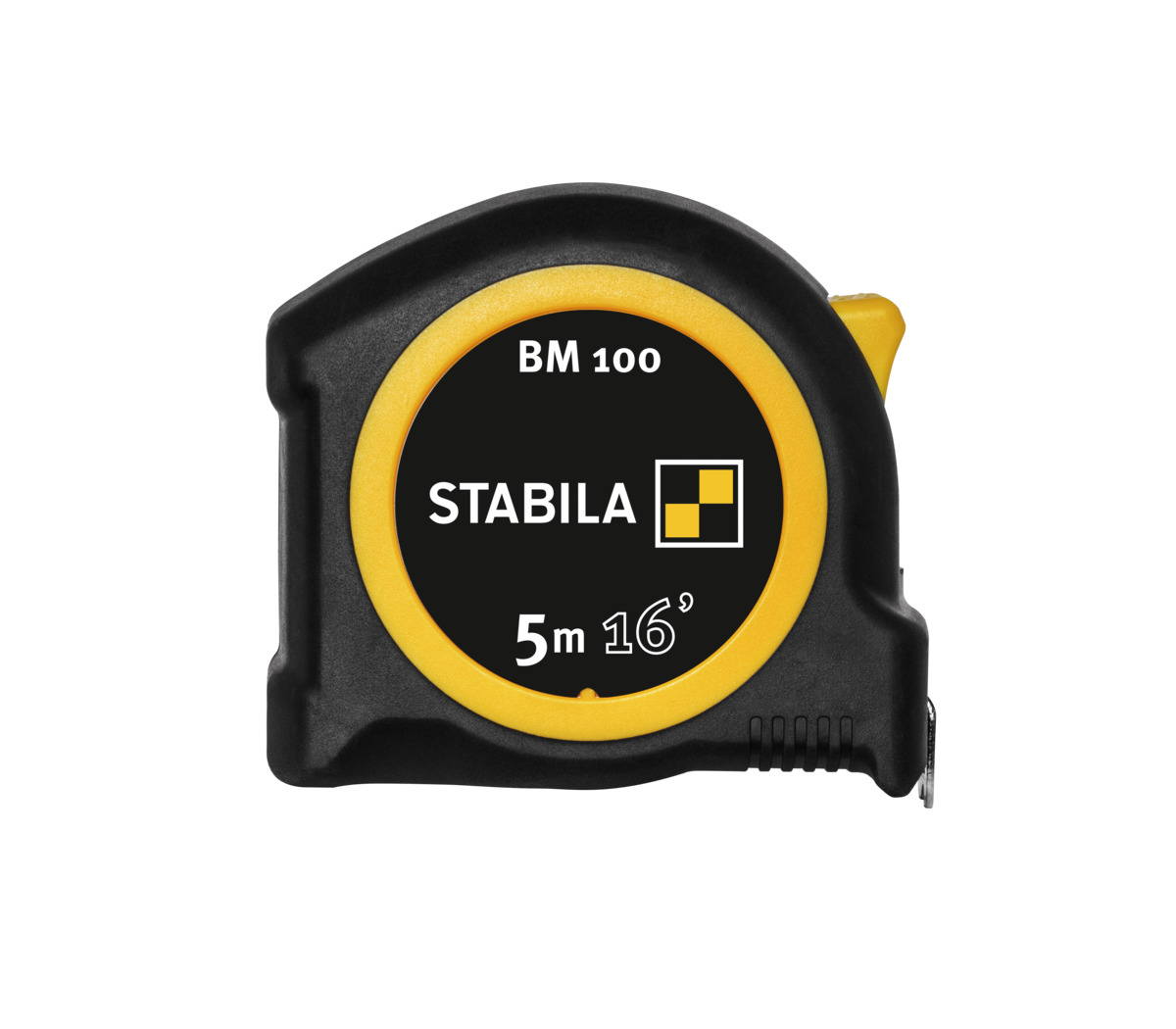 STABILA Taschenbandmaß BM 100, 5 m (16'), Maßband mit cm/inch-Skala, bruchsicheres ABS-Gehäuse, beweglicher Anfangshaken, Gürtel-Clip, MID-Genauigkeit STABILA Taschenbandmaß BM 100, 5 m (16'), Maßband mit cm/inch-Skala, bruchsicheres ABS-Gehäuse, beweglicher Anfangshaken, Gürtel-Clip, MID-Genauigkeit