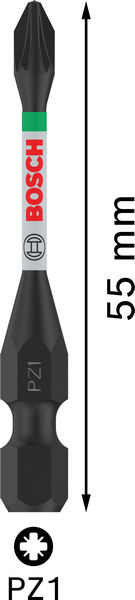 BOSCH PRO Pozidriv Impact Bit, PZ1, 55 mm, 2-tlg.