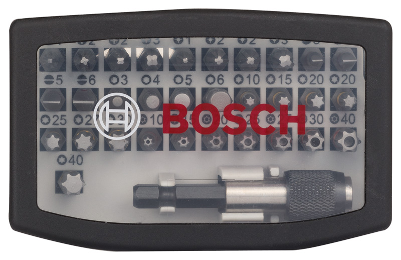 BOSCH 32-teiliges Schrauberbit-Set, PH, PZ, H, T und Quick Change-Universalhalter BOSCH 32-teiliges Schrauberbit-Set, PH, PZ, H, T und Quick Change-Universalhalter