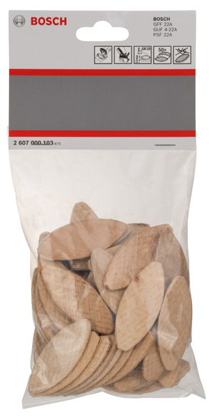 BOSCH Flachdübel, 60 x 23 x 4 mm, 50er-Pack BOSCH Flachdübel, 60 x 23 x 4 mm, 50er-Pack