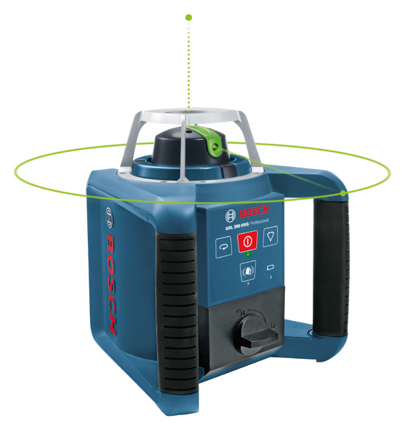 BOSCH Rotationslaser GRL 300 HVG, 1 x 9 V-Blockbatterie (6LR61) im Handwerkerkoffer