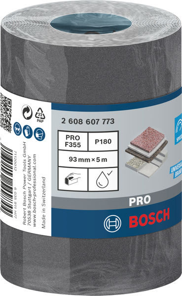 BOSCH PRO C355 Schleifrolle, 93 mm, 5 m, G180