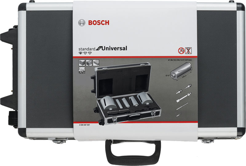 BOSCH Diamanttrockenbohrkronen-Set, 5-tlg., G 1/2 Zoll, 38-127 mm