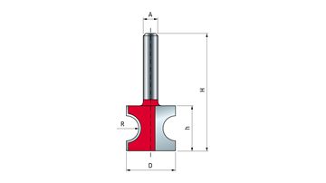FREUD Konvexprofilfräser 8 mm 22,9x6,35 (Schnitthöhe x Radius)