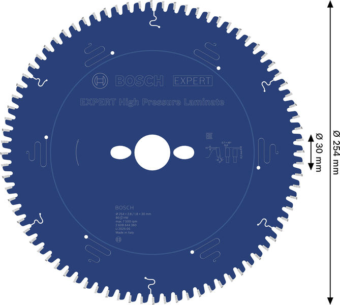 BOSCH EXPERT High Pressure Laminate Kreissägeblatt, 254x2,8/1,8x30 mm, Z80