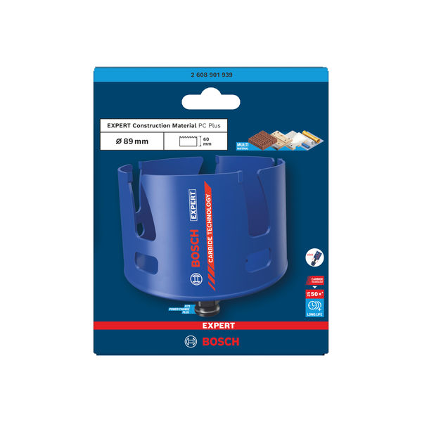 BOSCH EXPERT Construction Material Power Change Plus Lochsäge, 92 x 60 mm