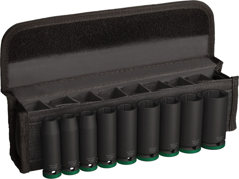 BOSCH PRO Impact Steckschlüsselsatz Set, 1/2", tief, 9-tlg.