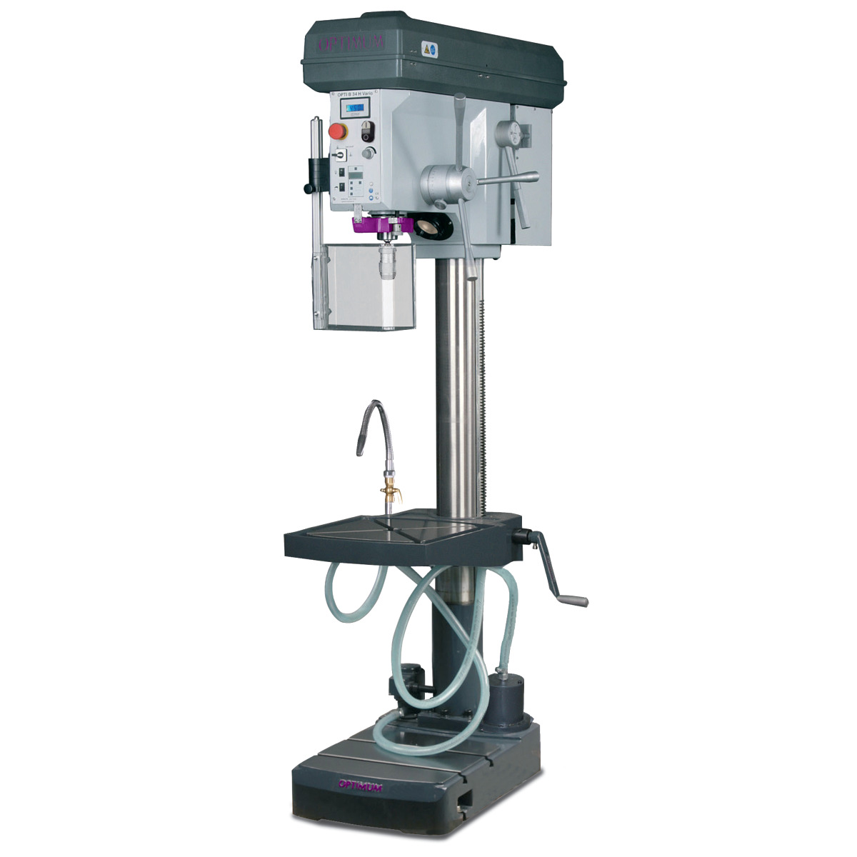 OPTIMUM Säulenbohrmaschine mit Bohrmaschinenschraubstock OPTIdrill B 34HV Aktions-Set