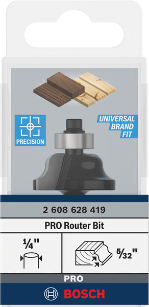 BOSCH PRO Profilfräser klassisch, R 1/32", Schaft 1/4" BOSCH PRO Profilfräser klassisch, R 1/32", Schaft 1/4"