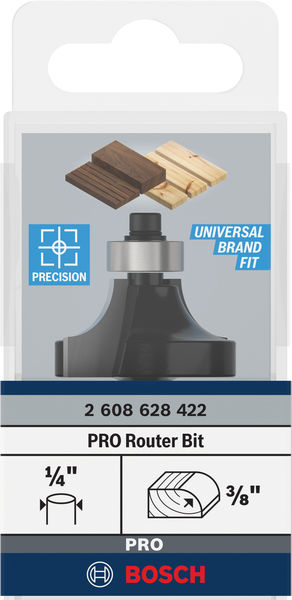 BOSCH PRO Abrundfräser, R 3/8", Schaft 1/4" BOSCH PRO Abrundfräser, R 3/8", Schaft 1/4"