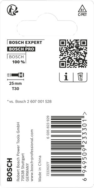 BOSCH PRO Torx Impact Bit, T30, 25 mm, 2-tlg. BOSCH PRO Torx Impact Bit, T30, 25 mm, 2-tlg.
