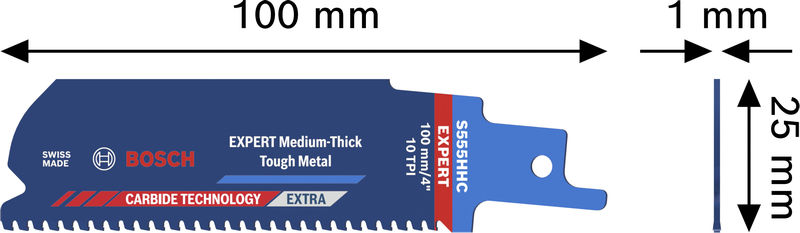 BOSCH EXPERT Medium-Thick Tough Metal S555HHC Säbelsägeblatt, 10-tlg. BOSCH EXPERT Medium-Thick Tough Metal S555HHC Säbelsägeblatt, 10-tlg.