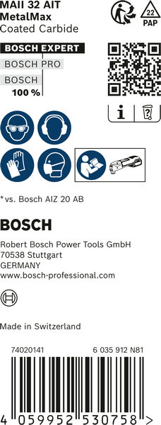 BOSCH EXPERT MetalMax MAII 32 AIT Tauchsägeblatt, 70x32 mm, 10-tlg. BOSCH EXPERT MetalMax MAII 32 AIT Tauchsägeblatt, 70x32 mm, 10-tlg.