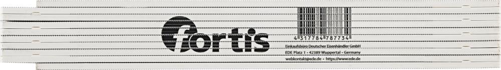FORTIS Gliedermaßstab Kunststoff2mx16mm weiß FORTIS