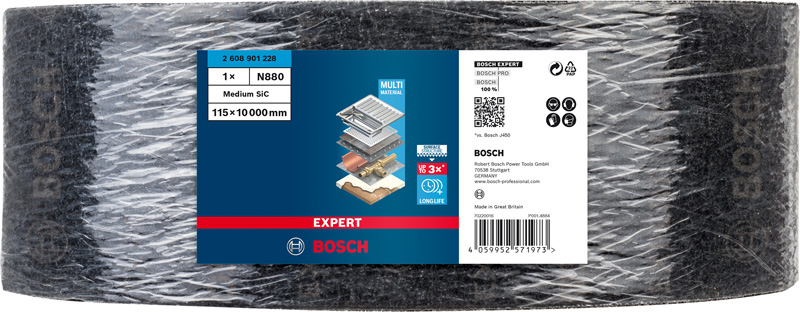 BOSCH EXPERT N880 Vliesrolle, 115x10mm, Mittleres SiC