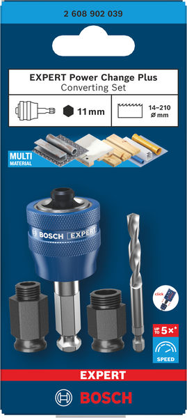 BOSCH EXPERT Power Change Plus Umrüst-S.,HEX Sch. 11mm,HSS-G, 7,15x45x85mm,2 Adapterm.
