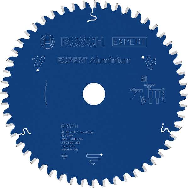 BOSCH EXPERT Aluminium Kreissägeblatt, 168x1,8/1,2x20 mm, Z52 BOSCH EXPERT Aluminium Kreissägeblatt, 168x1,8/1,2x20 mm, Z52