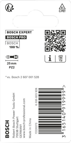 BOSCH PRO Pozidriv Impact Bit, PZ2, 25 mm, 2-tlg.