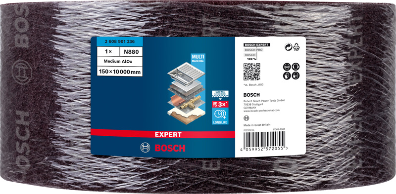BOSCH EXPERT N880 Vliesrolle, 150x10mm, Mittleres AlOx