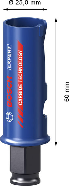 BOSCH EXPERT Construction Material Power Change Plus Lochsäge, 25 x 60 mm