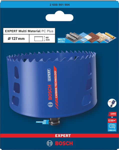 BOSCH EXPERT Multi Material Power Change Plus-Lochsäge, 127 x 60 mm