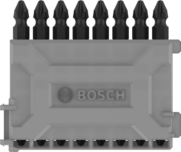 BOSCH PRO Impact Schrauberbit mit Doppelklingen und Pick and Click, PH2, 65 mm, 8-tlg. BOSCH PRO Impact Schrauberbit mit Doppelklingen und Pick and Click, PH2, 65 mm, 8-tlg.
