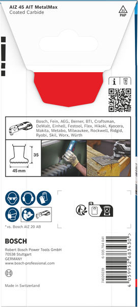 BOSCH EXPERT AIZ 45 AIT MetalMax Tauchsägeblatt, 45 x 35 mm