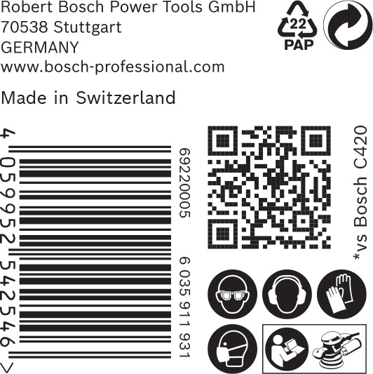 BOSCH EXPERT C470 Schleifscheibe, 125mm, K400, 8 Löcher, 50-tlg.