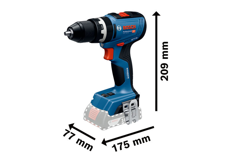 BOSCH Akku-Schlagbohrschauber GSB 18V-65, L-BOXX-Koffer