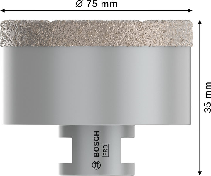 BOSCH PRO Ceramic Trockenbohrkrone, 75 x 35 x 14 mm