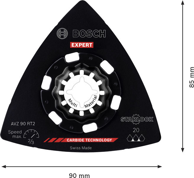 BOSCH EXPERT AVZ 90 RT2 Schleifplatte für Multifunktionswerkzeuge, 90 mm, 10-tlg.