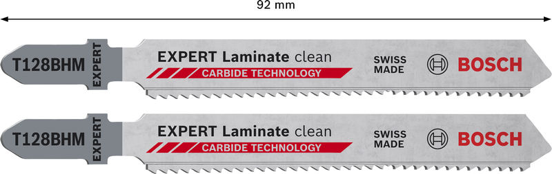 BOSCH EXPERT Laminate Clean T128BHM Stichsägeblatt, 2-tlg.