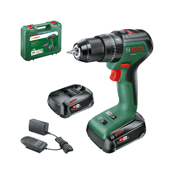 BOSCH Akku-Bohrschrauber UniversalImpact 18V-60, 2 x Akku PBA 18V 2.0Ah, Tragekoffer