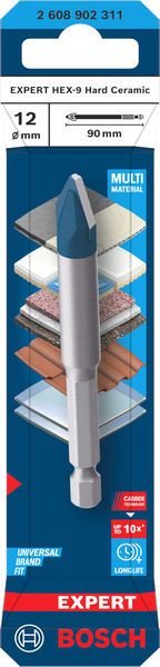 BOSCH EXPERT HEX-9 Hard Ceramic Bohrer, 12 x 90 mm BOSCH EXPERT HEX-9 Hard Ceramic Bohrer, 12 x 90 mm