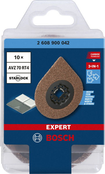 BOSCH EXPERT 3 max AVZ 70 RT4 Platte zum Entfernen von Fugen, 70 mm, 10-tlg.