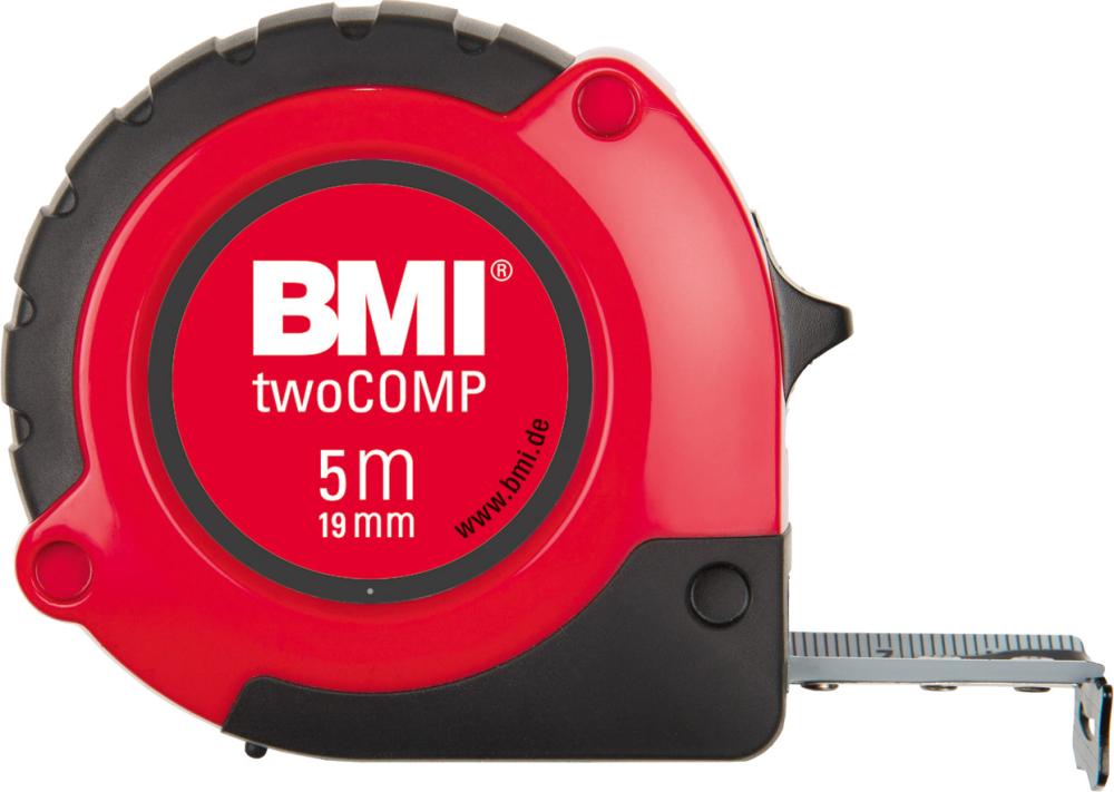 BMI Taschenbandmaß twoCOMP 5mx19mm weiß BMI