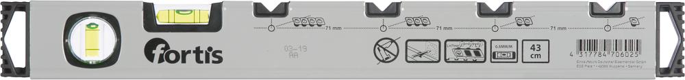 FORTIS Wasserwaage Elektriker 43cm FORTIS