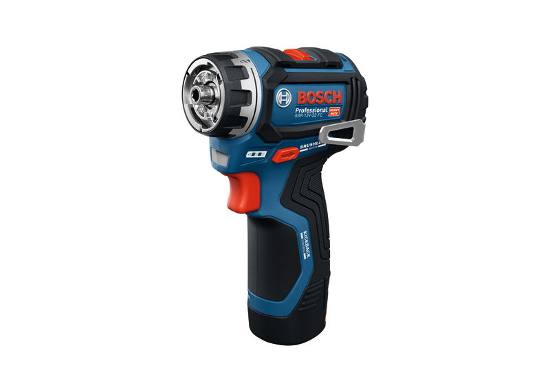 BOSCH Akku-Bohrschrauber GSR 12V-32 FC, div. Aufsätze, Zusatzhandgriff, Tiefenanschlag, L-BOXX