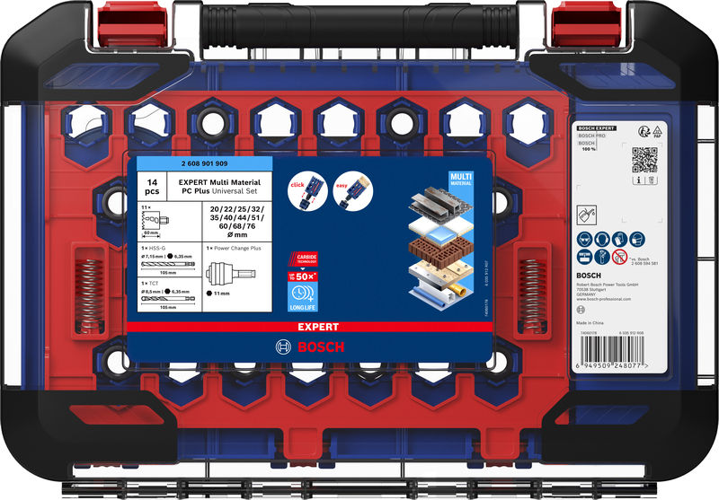 BOSCH EXPERT Multi Material Power Change Plus-Lochsägen-Set, 14-tlg.