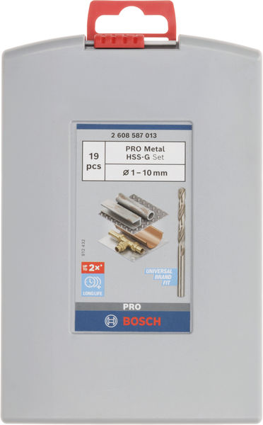 BOSCH 19-teiliges HSS-G ProBox Metallbohrer-Set, DIN 338, 135°, 1–10 mm