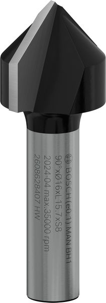BOSCH PRO V-Nutfräser, 90° x Ø 16, Schaft 8 mm BOSCH PRO V-Nutfräser, 90° x Ø 16, Schaft 8 mm
