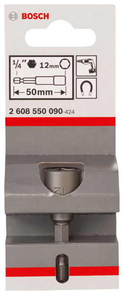 BOSCH Steckschlüssel, 50 x 12 mm, M 7, mit Magnet