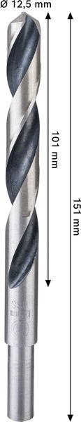 BOSCH Metal HSS Spiralbohrer, 12,5 x 101 x 151 mm, CYL Reduzierter Schaft BOSCH Metal HSS Spiralbohrer, 12,5 x 101 x 151 mm, CYL Reduzierter Schaft